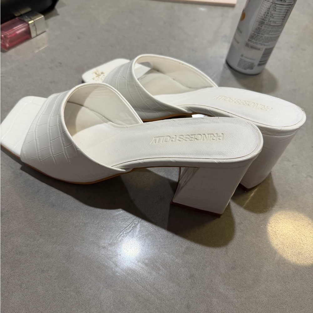 White princess Polly kitten heels